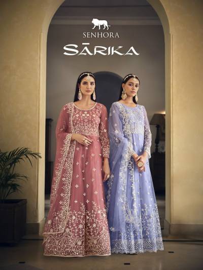 SARIKA BY SENHORA BUTTERFLY NET GOWNS MANUFACTURE IN INDIA